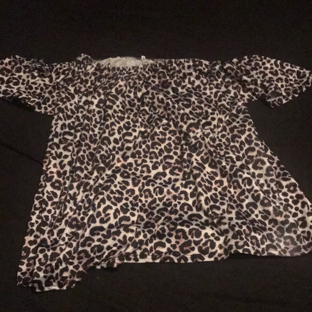Off the shoulder leopard blouse